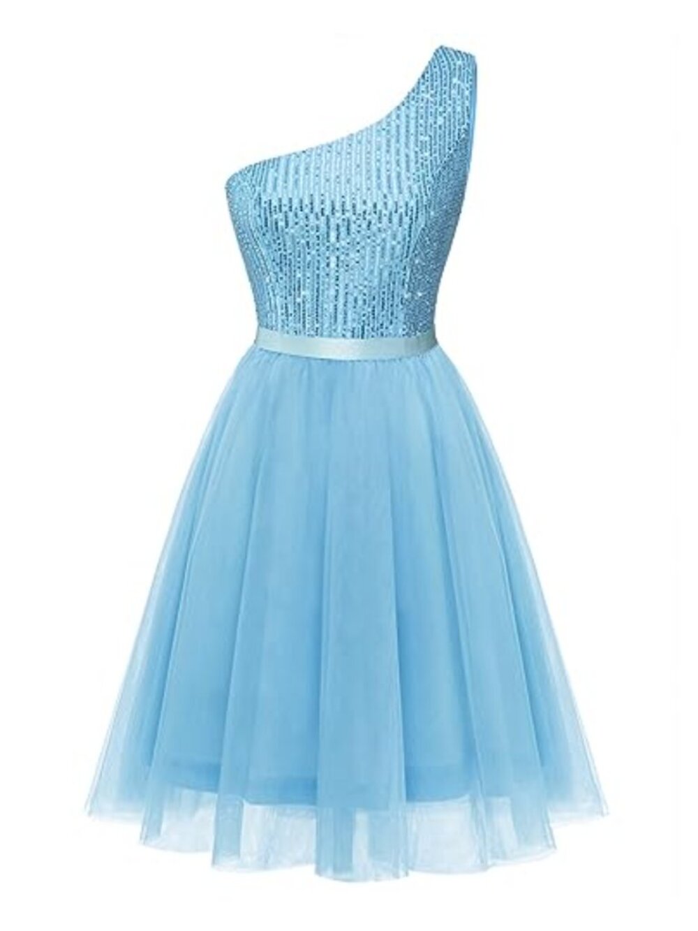 Sequin One Shoulder Bodycon Mini Dress Sparkly Glitter Party Prom